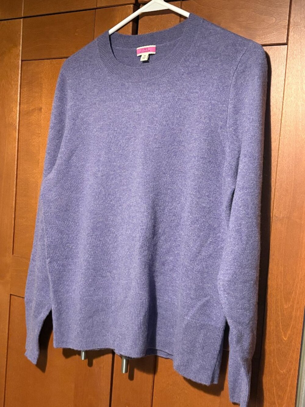 J Crew Sz M Purple  100% Cashmere Crew Neck Pullover Sweater NWT $138